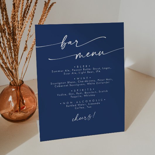 Signe De Table Boho Chic Royal Blue Mariage Bar