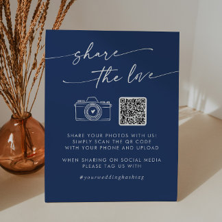 Signe De Table Boho Chic Royal Blue Partagez le code QR d'amour