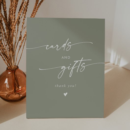 Signe De Table Boho Chic Sage Green Cartes de mariage et cadeaux