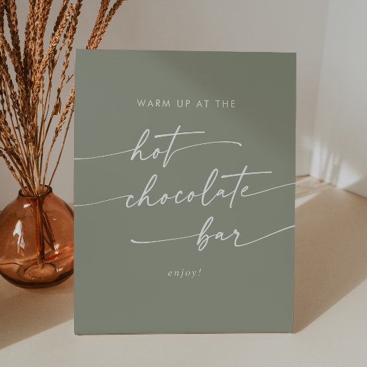 Signe De Table Boho Chic Sage Green Hot Chocolat Bar
