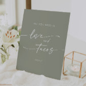 Signe De Table Boho Chic Sage Green Love Taco Bar Mariage