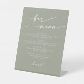 Signe De Table Boho Chic Sage Green Mariage Bar (Recto)