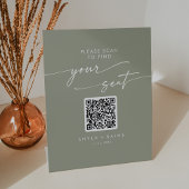 Signe De Table Boho Chic Sage Green Seing Chart QR Code