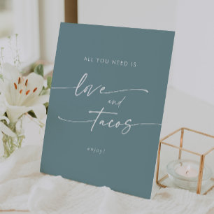 Signe De Table Boho Chic Seafoam Turquoise Love Taco Bar Mariage