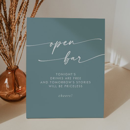 Signe De Table Boho Chic Seafoam Turquoise Open Bar Mariage