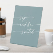 Signe De Table Boho Chic Seafoam Turquoise Sip Be Seed Mariage (In SItu)