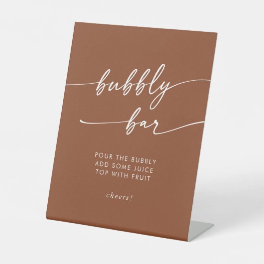 Signe De Table Boho Chic Terracotta Bubbly Bar Mariage (Recto)