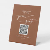 Signe De Table Boho Chic Terracotta Charte de siège QR Code (Recto)