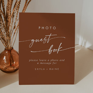 Signe De Table Boho Chic Terracotta Photo Mariage du livre d'invi