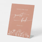 Signe De Table Boho Chic Terracotta Wildflower Wedding Guest Book (Recto)