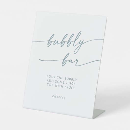 Signe De Table Boho Chic Turquoise et blanc Bubbly Bar Mariage (Recto)