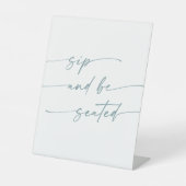 Signe De Table Boho Chic Turquoise et blanc Sip Be Seed Mariage (Recto)