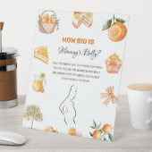 Signe De Table Boho Citrus Orange Quelle taille baby shower maman (In SItu)