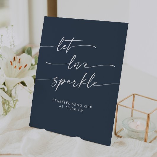 Signe De Table Boho Dark Navy Blue Sparkler Envoyer Mariage