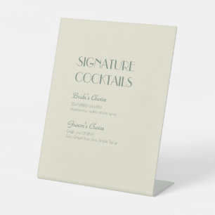 Signe De Table Boho Deco d'automne   Menu Cocktail crème