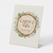 Signe De Table Boho Dinosaur Baby shower beige Cartes et Cadeaux (Recto)