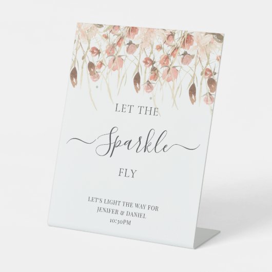 Signe De Table Boho Dried Watercolor Floral Wedding (Recto)