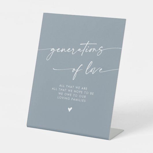 Signe De Table Boho Dusty Blue Generations of Love Mariage (Recto)