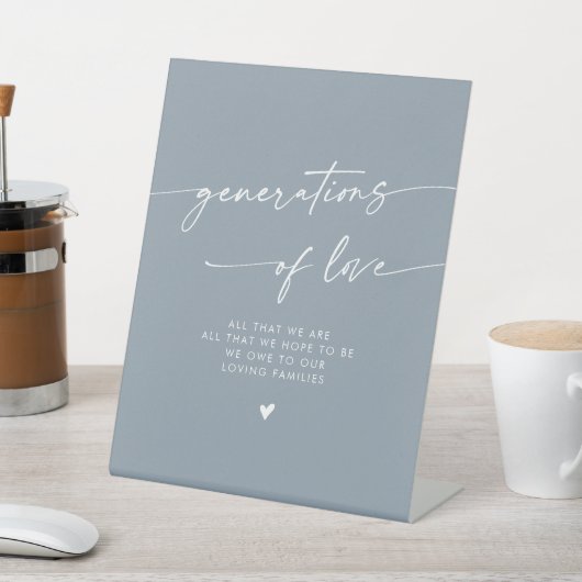 Signe De Table Boho Dusty Blue Generations of Love Mariage (In SItu)
