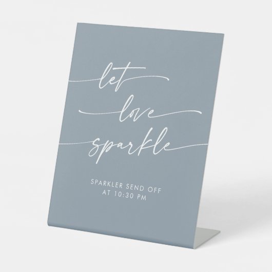 Signe De Table Boho Dusty Blue Sparkler Envoyer Mariage (Recto)