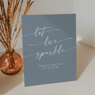 Signe De Table Boho Dusty Blue Sparkler Envoyer Mariage