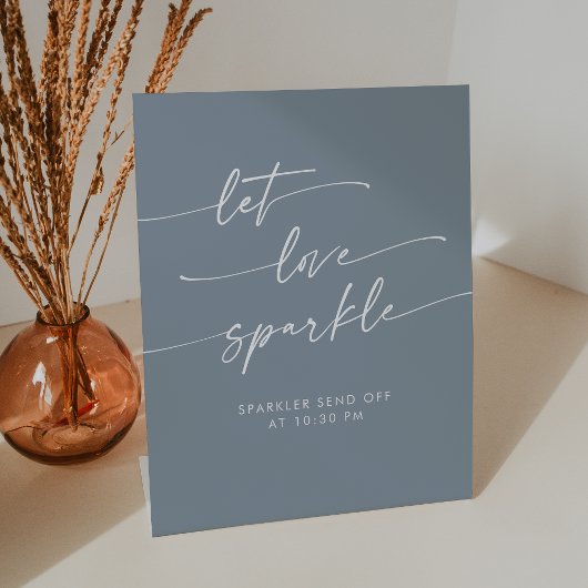 Signe De Table Boho Dusty Blue Sparkler Envoyer Mariage