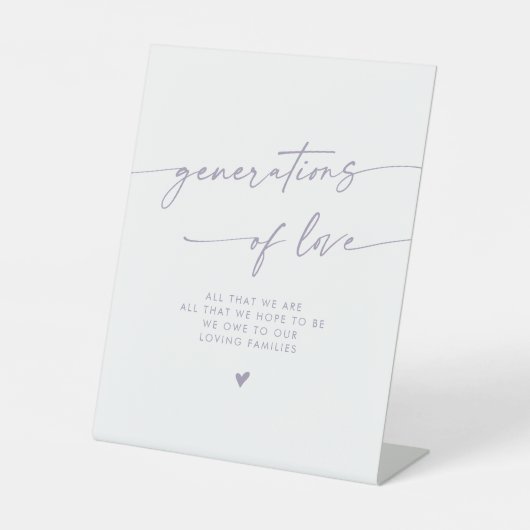 Signe De Table Boho Dusty Purple Generations of Love Mariage (Recto)