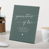 Signe De Table Boho Emerald Green Generations of Love Mariage (In SItu)