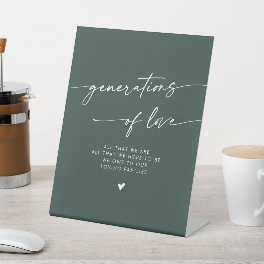 Signe De Table Boho Emerald Green Generations of Love Mariage (In SItu)