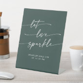 Signe De Table Boho Emerald Green Sparkler Envoyer Mariage (In SItu)