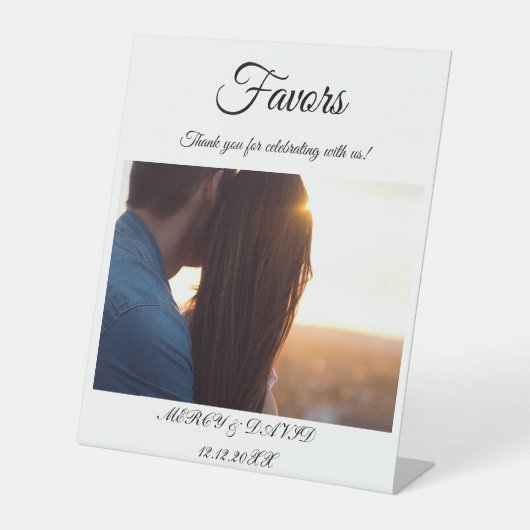 Signe De Table Boho Favor Photo Pedestal Sign (Recto)