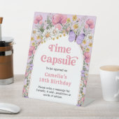 Signe De Table Boho Fleur sauvage Anniversaire Heure Capsule (In SItu)