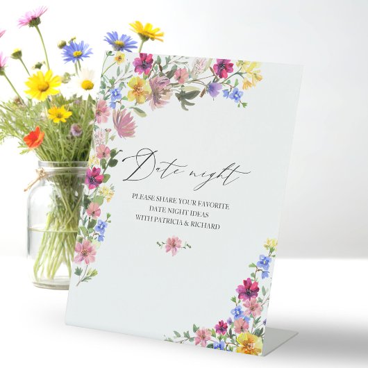 Signe De Table Boho Fleur sauvage Fête des mariées Date Jar de nu