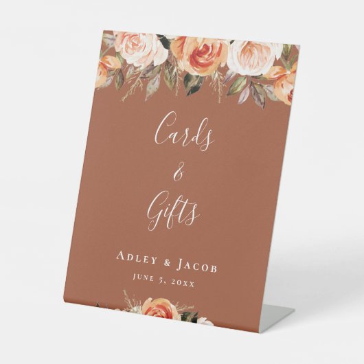 Signe De Table Boho Floral Automne Cartes et Cadeaux Mariage Pers (Recto)