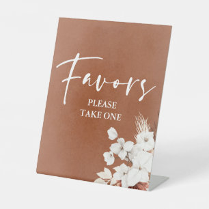 Signe De Table Boho floral blanc en terre cuite moderne favorise