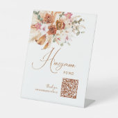 Signe De Table Boho Floral Honeymoon Fund Wedding Decor Sign  (Recto)