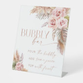 Signe De Table Boho Floral Pampas Rose Gold Bubbly Bar (Recto)
