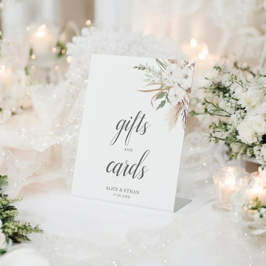 Signe De Table Boho Green Pampa Grass Wedding Cadeaux Cartes