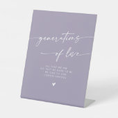 Signe De Table Boho Lavender Purple Generations of Love Mariage (Recto)