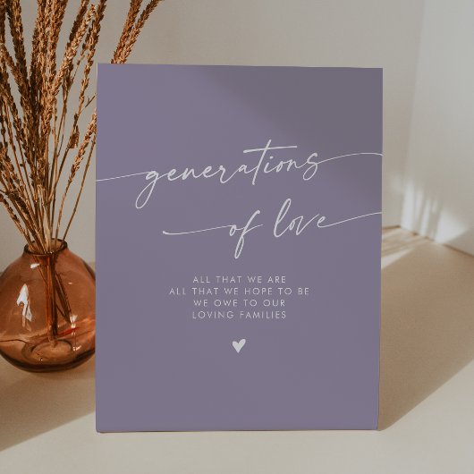 Signe De Table Boho Lavender Purple Generations of Love Mariage