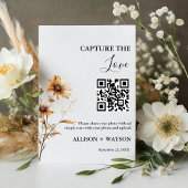 Signe De Table Boho mariage Capture amour code QR mariage photo