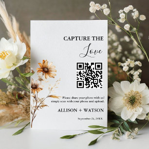 Signe De Table Boho mariage Capture amour code QR mariage photo