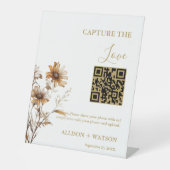 Signe De Table Boho mariage Capture amour code QR mariage photo (Recto)