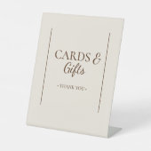 Signe De Table Boho Minimaliste Baby shower beige Cartes et Cadea (Recto)