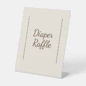 Signe De Table Boho Minimaliste Baby shower Beige Déchets Raffle (Recto)