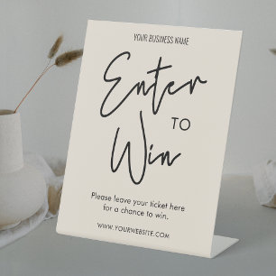 Signe De Table Boho Modern Beige Company Raffle Entrez pour gagne
