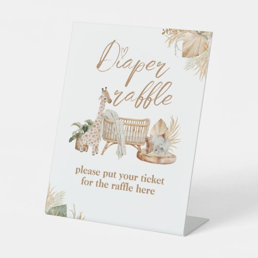 Signe De Table Boho Modern Heart Police Baby shower couche (Recto)