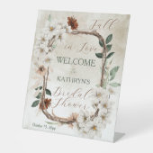 Signe De Table Boho Muted Fall Floral Fall in Love Fête des marié (Recto)