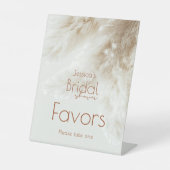 Signe De Table Boho Neutral Pampas Fête des mariées en herbe Fave (Recto)