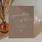 Signe De Table Boho Neutral Taupe Générations de Mariage d'amour